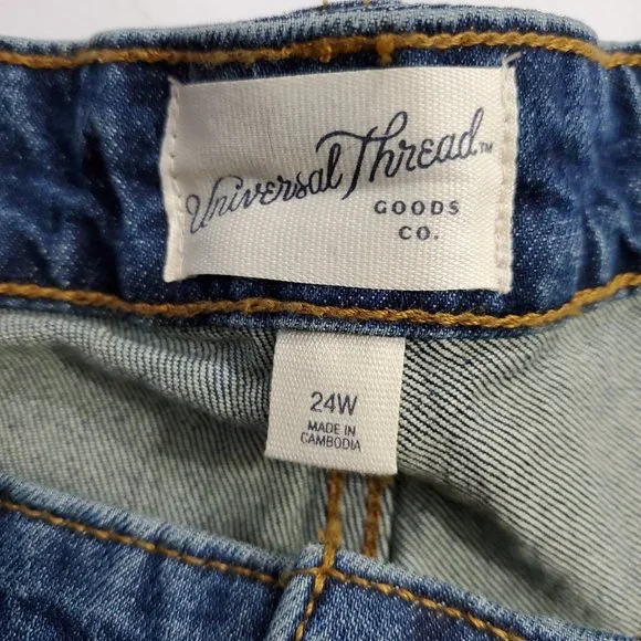 Universal Thread Vintage Midi Denim Jean Shorts Size 24W Plus - Picture 4 of 5